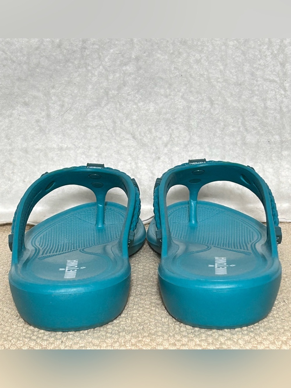 Minnetonka Womens Turquoise Silverthorne Prism Thong Slide Slip On Sandals SZ 7 - Picture 5 of 12